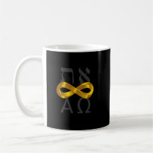 Symbole d'infini d'or. Aleph Tav - alpha et Omega