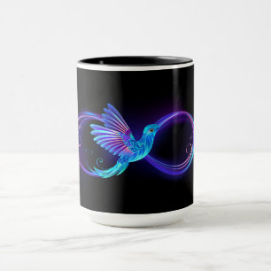 Mug Symbole d'infini néon avec colibri brillant