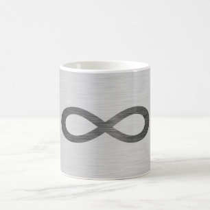 Mug Symbole d'infini sur la texture en métal de Faux