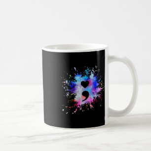 Mug Symbole du demi-côlon du coeur graphique aquarelle