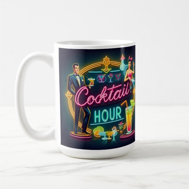 Mug Symbole du néon du milieu du siècle Cocktail Hour  (Gauche)