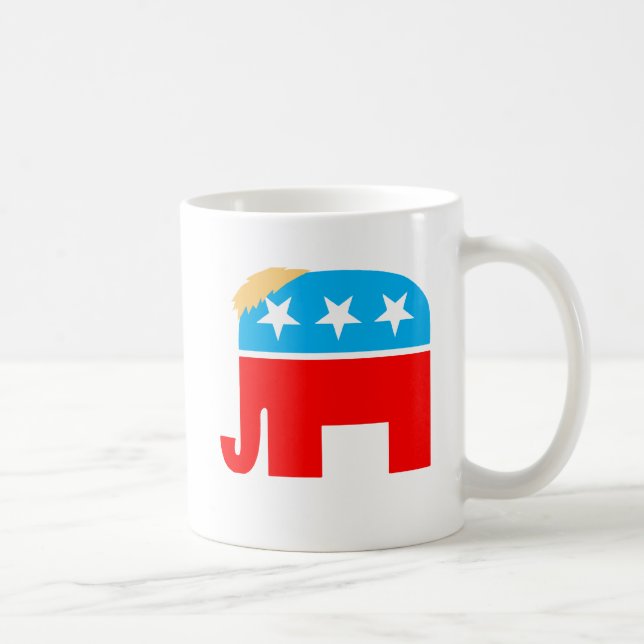 Mug Symbole éléphant du président Trump Hair GOP (Droite)
