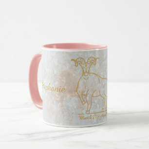 Mug SYMBOLE Étoile Zodiac Aries Parties scintillant de