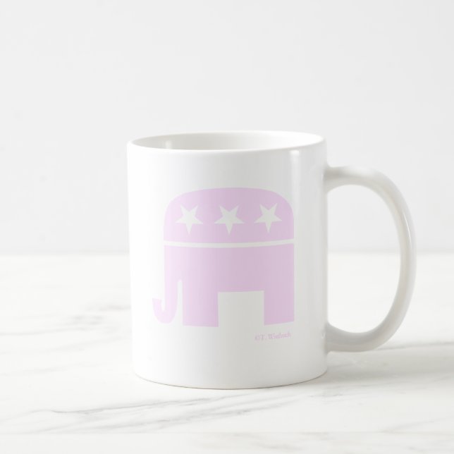 Mug Symbole GOP Eléphant Rose Femme Républicaine (Droite)