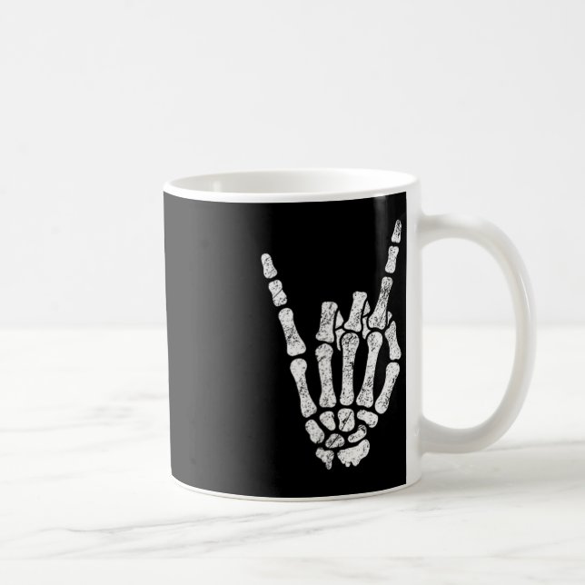 Mug Symbole Halloween Rock Hand Sign Skeleton Rock N R (Droite)