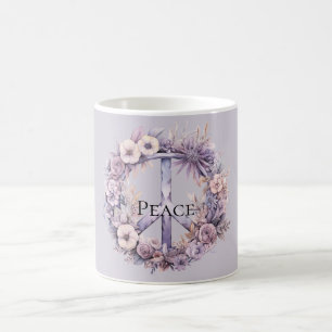 Mug SYMBOLE Lavande Blanc Floral Paix
