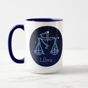 Mug Symbole Libra Constellation et Zodiac avec étoiles