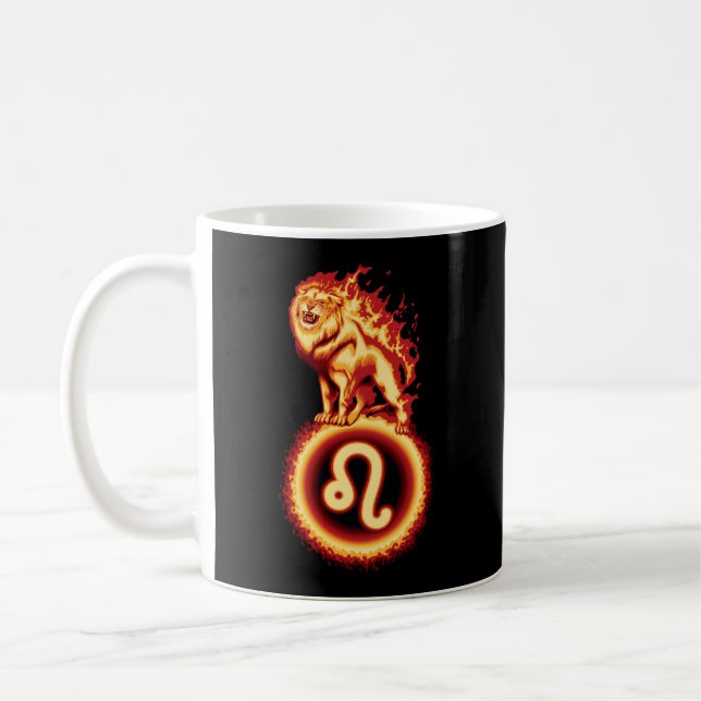 Mug Symbole Lion d'incendie - signe Léon Zodiaque (Gauche)