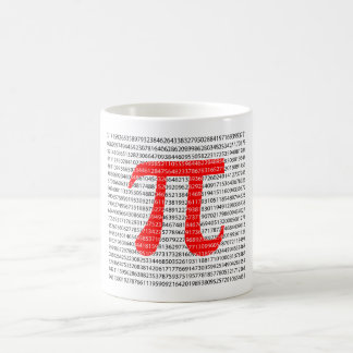 Mug Symbole mathématique original rouge du jour de pi
