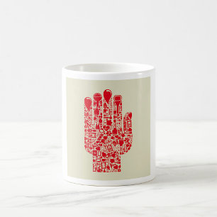 Mug Symbole médical rouge de la main des soins de sant