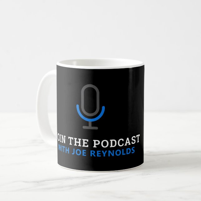 Mug Symbole microphone, Podcaster, Podcast (Devant gauche)
