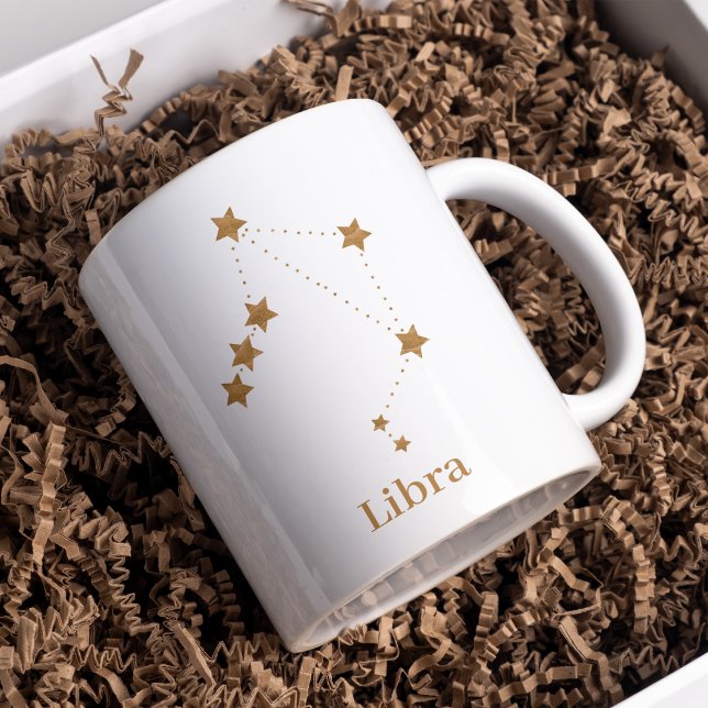 Mug Symbole moderne Zodiac Gold Libra | Air de l'éléme (Créateur téléchargé)