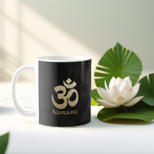 Mug Symbole OM noir & or Yoga instructeur de médiation