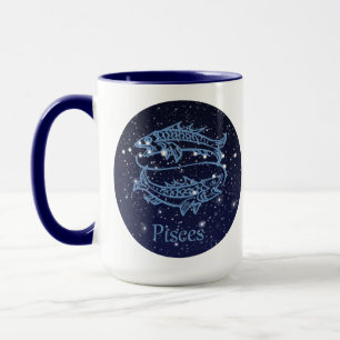 Mug Symbole Poissons Constellation et Zodiaque avec ét