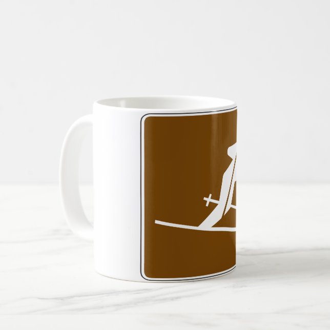 Mug Symbole récréatif de la zone de ski (Devant gauche)