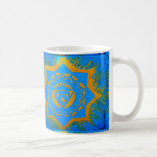 Mug symbole tantrique or sur bleu