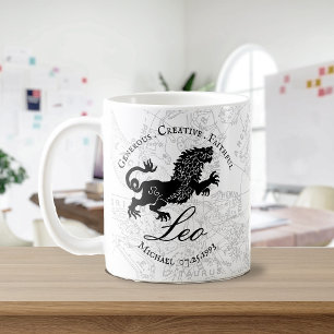 Mug Symbole Vintage Leo Zodiac Blanc noir blanc person