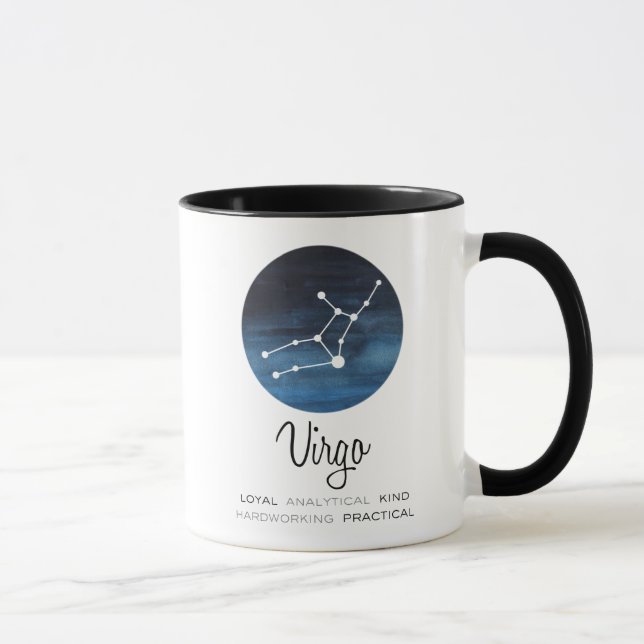 Mug Symbole Virgo, Constellation, café Zodiac (Droite)