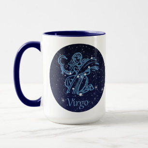 Mug Symbole Virgo Constellation et Zodiac avec étoiles