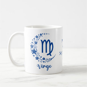 Mug Symbole Virgo Zodiac Astrologie Anniversaire Bleu 