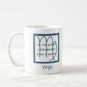 Mug Symbole Virgo Zodiac Fun Citation Bleu & Blanc Ann
