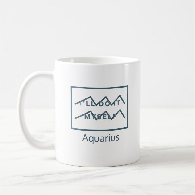 Mug Symbole Zodiaque Aquarius Citation amusante Modern (Gauche)