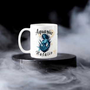 Mug Symbole Zodiaque Aquarius personnalisé Mignonne Mo
