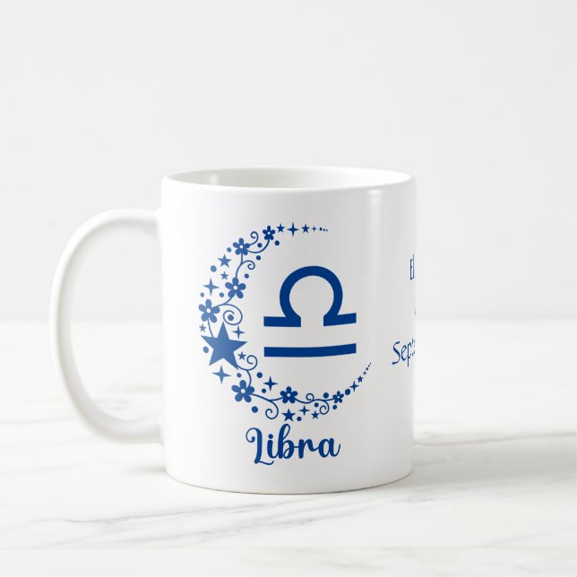 Mug SYMBOLE Zodiaque Libra Astrologie Anniversaire Ble (Gauche)