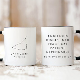 Mug Symbole Zodiaque minimaliste Personnalisé Capricor