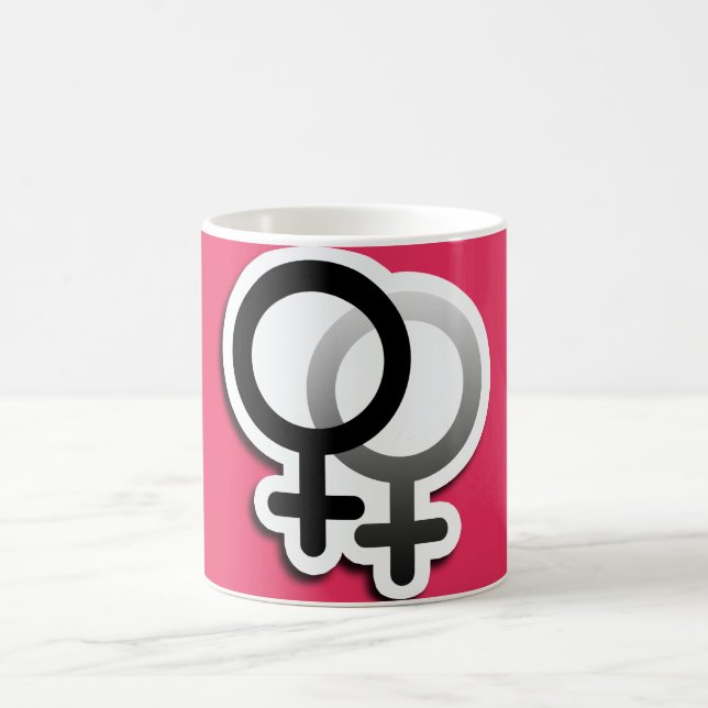 MUG SYMBOLES D'AMOUR DE LESSBIAN - .PNG (Centre)