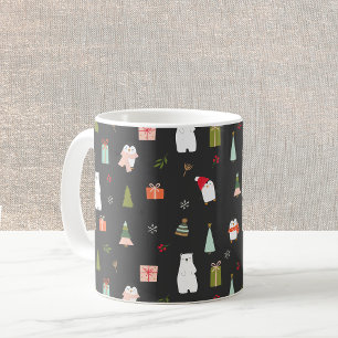 Mug Symboles de Noël mignons Noir