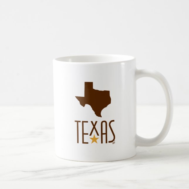 Mug Symboles du Texas, Etat du Texas, brun (Droite)