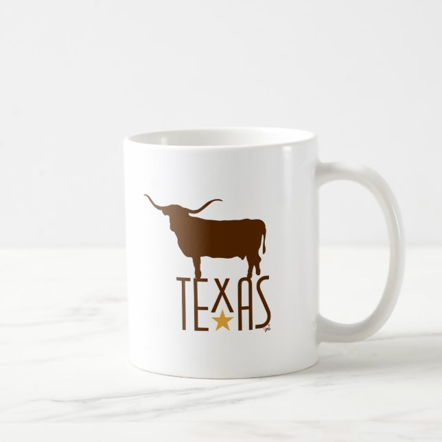 Mug Symboles du Texas, Longhorn, marron (Droite)