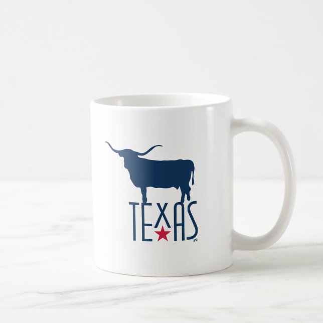 Mug Symboles du Texas, Marine, Longhorn (Droite)