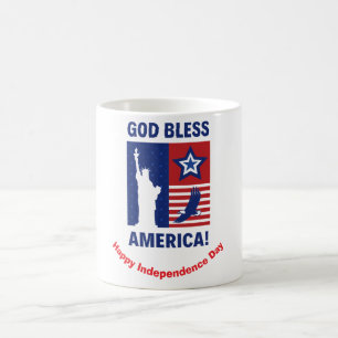 Mug Symboles patriotiques personnalisés "Dieu bénisse 
