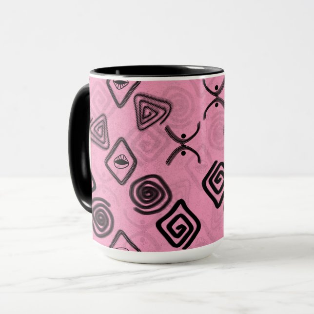 Mug Symboles roses. (Devant gauche)