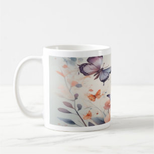 Mug Symphonie aquarelle avec papillons gracieux