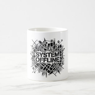 Mug Système Hors Ligne Pochoir Graphique De Ville Cybe