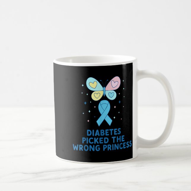Mug T1d Diabetes Warrior Butterfly Princess Diabetes A (Droite)