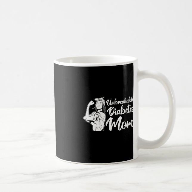 Mug T1D Guerrier Indestructible Diabète Maman Diabète  (Droite)
