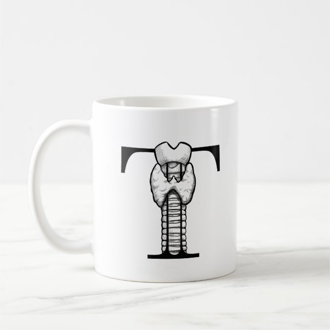 Mug T est pour Thyroid (ou Trachea) (tasse) (Gauche)