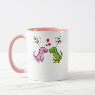 Mug T-Rex Dinosaur Me Serrer Dans Un Couple Amusant