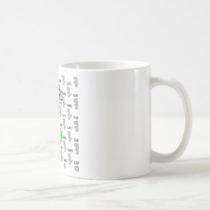 Mug T-Rex mignon et en colère avec Motif noir et blanc