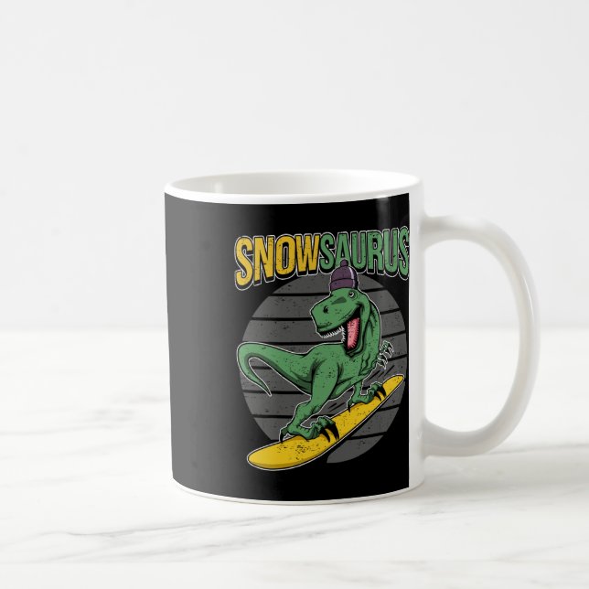 Mug T-rex Snowboarding Dinosaur Snowboard  (Droite)