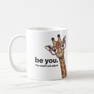 Mug T-shirt à motif de girafe drôle sois toi gravure v