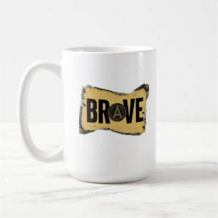 Mug T-shirt à typographie de streetwear audacieux BRAV