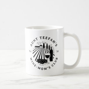Mug T-shirt Auntie's Wine Club pour mamans - Noir