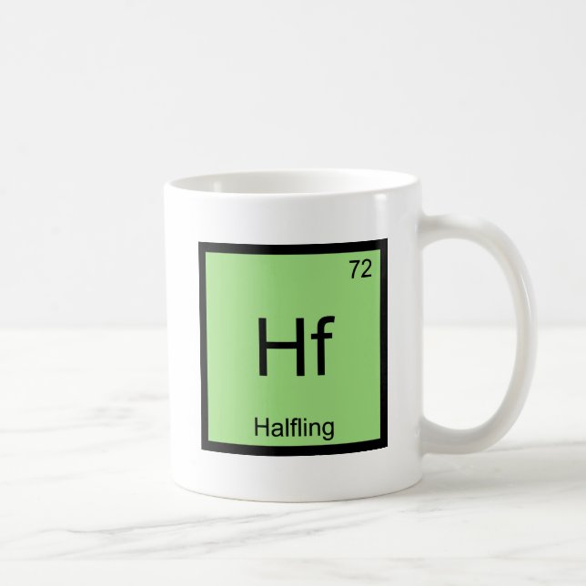 Mug T-shirt avec le symbole de l'élément chimique Hf - (Droite)