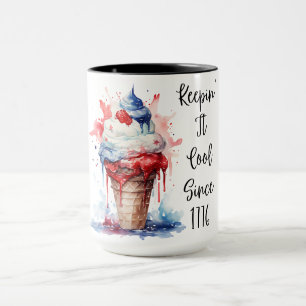 Mug T-shirt crème glacée Patriotique 4 juillet