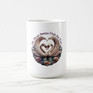 Mug T-shirt Cygne Mon Cœur Ne Nage Que Pour Toi